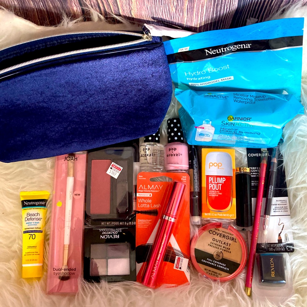 Makeup Bag with 10+ makeup items bundle